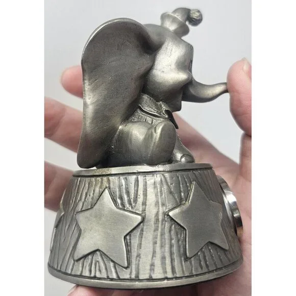 Disney Dumbo Limited Edition Pewter Clock Figure Quartz #412/5000 Malaysia WORKS - Picture 4 of 16
